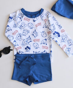 Boys’ Swimwear Set: Long Sleeve Shirt and Matching Trunks