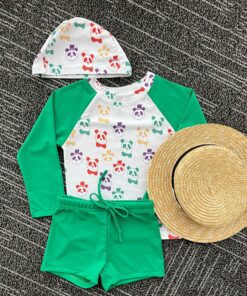 Two-Piece Boys’ Swimsuit: Long Sleeve Top with Swim Trunks