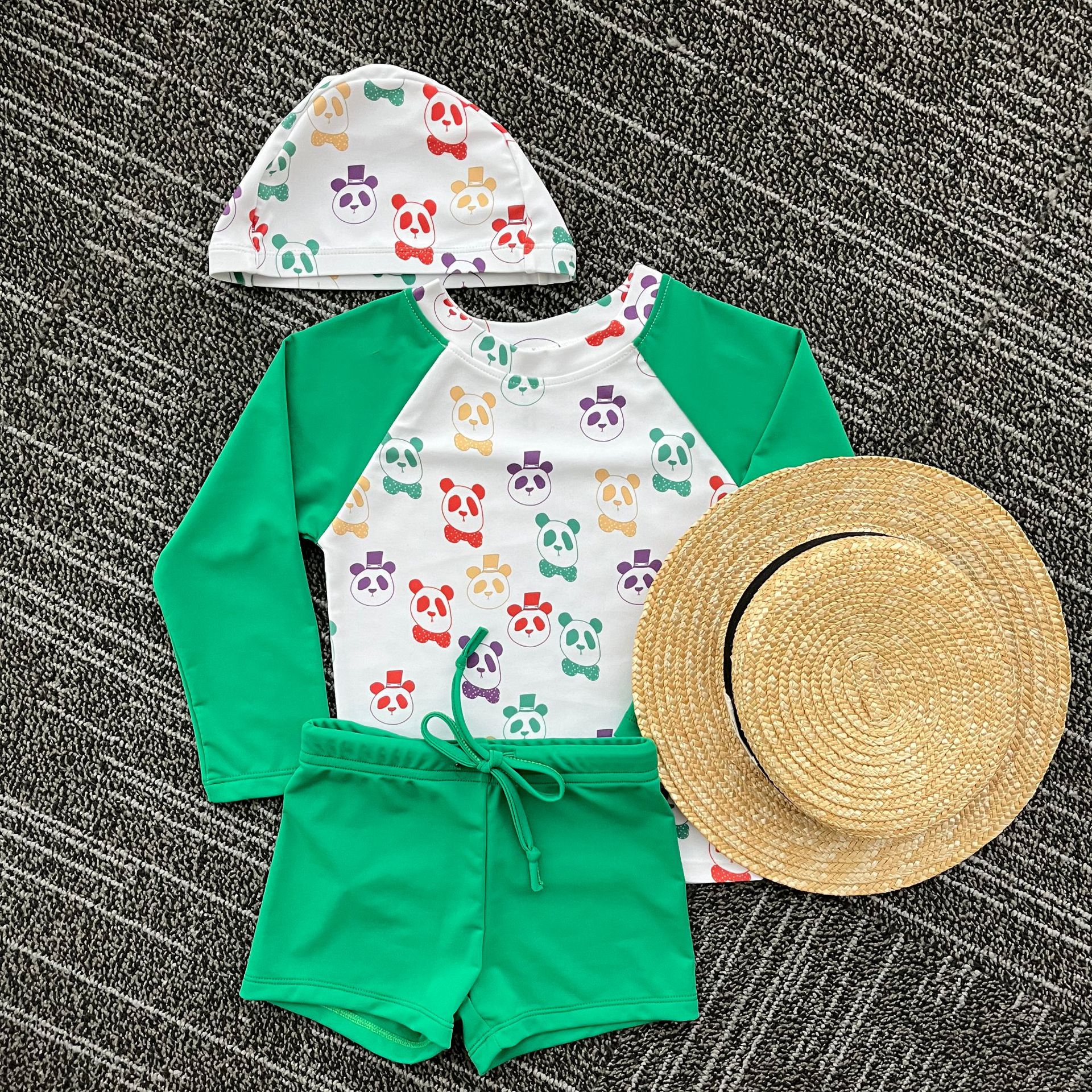 Two-Piece Boys’ Swimsuit: Long Sleeve Top with Swim Trunks