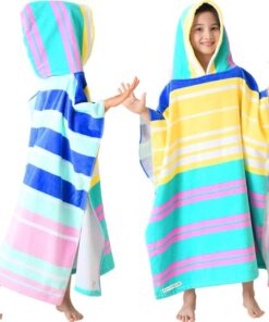 Fast Drying Hooded Poncho Towel for Toddlers Enjoying Beach Adventures