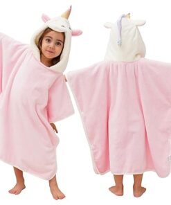 Toddler-Friendly Hooded Beach Poncho Offering Gentle Softness and Quick Drying