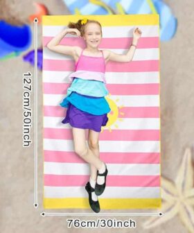 Cute Kids Beach Towel with Quick Dry Microfiber