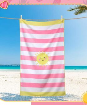 Cute Kids Beach Towel with Quick Dry Microfiber