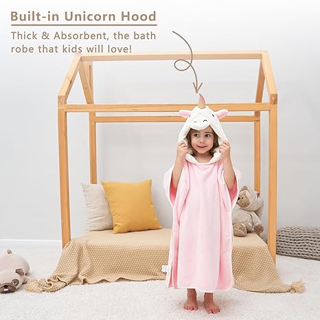 Toddler-Friendly Hooded Beach Poncho Offering Gentle Softness and Quick Drying - Image 3