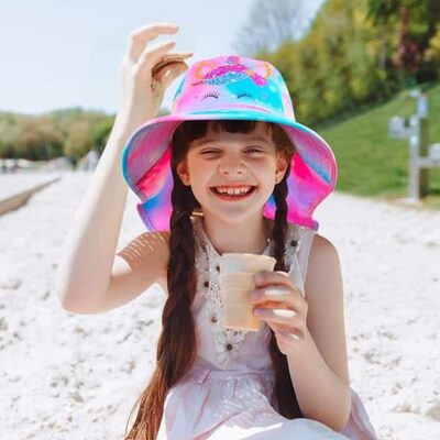Kids Outdoor Bucket Hat With Breathable Mesh