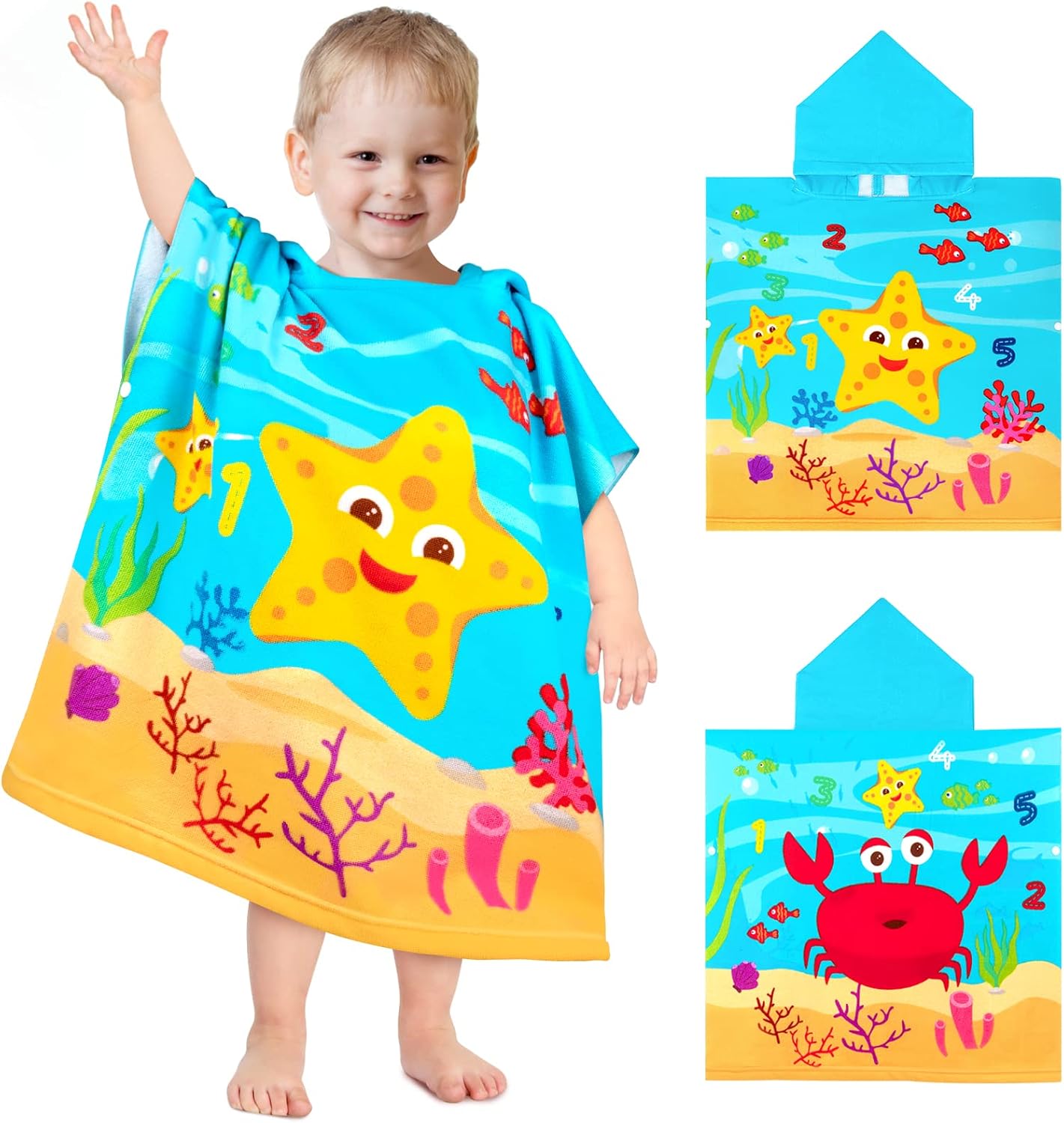 Stylish Kids Swim Poncho Featuring Extra Soft Material and Quick Drying
