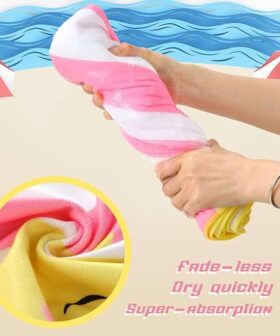 Cute Kids Beach Towel with Quick Dry Microfiber