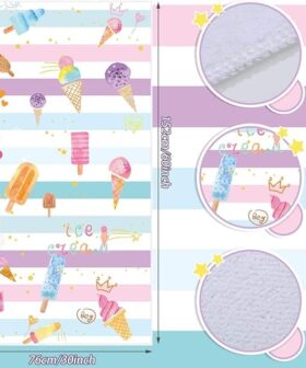 Colorful Pink Sun Kids Beach Towel Designed