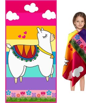 Kids Microfiber Beach Towel Offering Lightweight