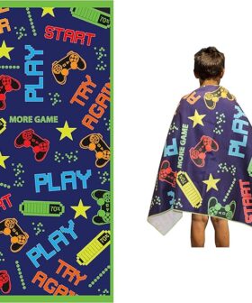 Kids Microfiber Beach Towel Offering Lightweight