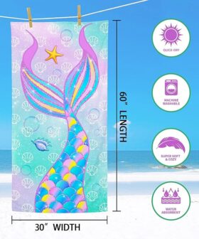 Bright Pink Sun Kids Towel Offering Fast Dry