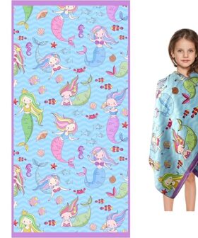 Kids Microfiber Beach Towel Offering Lightweight