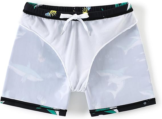 Little Boys Swim Trunks with Soft Compression Liner