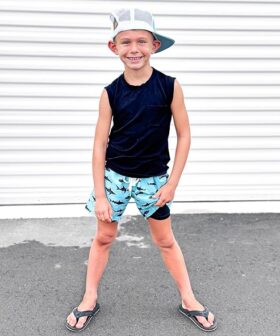 Kids Swim Shorts for Boys Featuring Built In Compression Liner