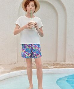 Boys Bathing Suit Swim Shorts with Built In Compression Liner