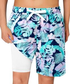 Comfortable Kids Swim Shorts for Boys with Compression Liner