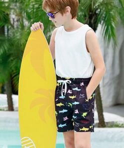 Little Boys Swim Trunks with Soft Compression Liner Bathing Suit