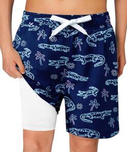 Quick Dry Boys Swim Trunks with Compression Liner for Kids