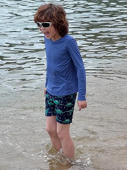 Kids Swim Shorts for Boys Featuring Built In Compression Liner
