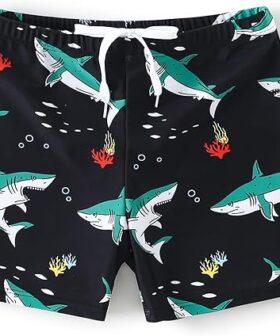 Little Boys Swim Trunks with Soft Compression Liner