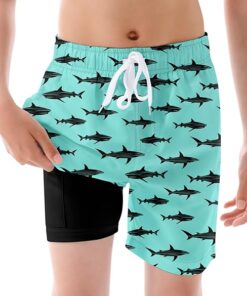 Kids Swim Shorts for Boys Featuring Built In Compression Liner