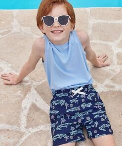 Quick Dry Boys Swim Trunks with Compression Liner for Kids