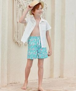 Kids Boys Bathing Suit Swim Shorts with Compression Liner