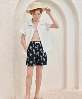 Boys Swim Shorts with Supportive Compression Liner