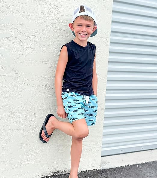Kids Swim Shorts for Boys Featuring Built In Compression Liner
