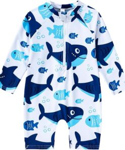 Baby Boys One Piece Bathing Suit with Cartoon Print and Protection