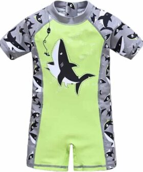 Baby Boys One Piece Swimsuit Featuring UPF 50+ and Cartoons