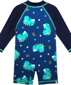 Boys Long Sleeve One Piece Rash Guard Swimsuit for Swimming