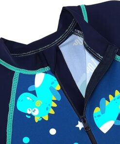 Boys Long Sleeve One Piece Rash Guard Swimsuit for Swimming