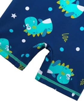 Boys Long Sleeve One Piece Rash Guard Swimsuit for Swimming