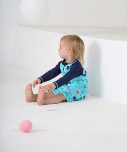 Boys Long Sleeve Rash Guard One Piece Swimsuit Sun Protection