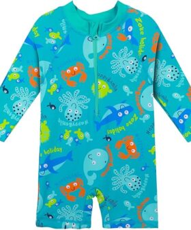 Boys Long Sleeve Rash Guard Swimwear One Piece Beach Pool