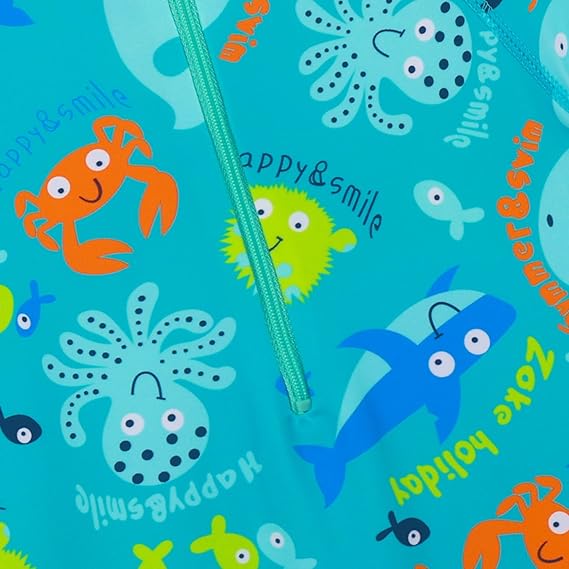 Boys Long Sleeve Rash Guard Swimwear One Piece Beach Pool