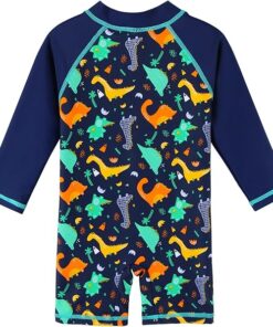 Boys One Piece Rash Guard Swimsuit Long Sleeve UV Protection
