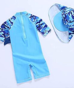 Boys One Piece Rash Guard Swimsuit Short Sleeve UV Protection