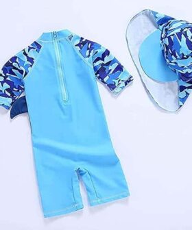 Boys One Piece Rash Guard Swimsuit Short Sleeve UV Protection