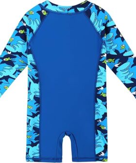 Boys One Piece Swimsuit Rash Guard Long Sleeve UV Sun