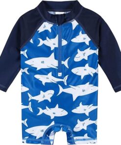 Boys One Piece Swimsuit Rash Guard Long Sleeve Sun Protection