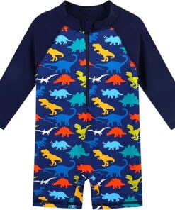 Boys Rash Guard One Piece Swimsuit Long Sleeve Sunblock