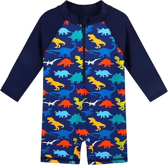 Boys Rash Guard One Piece Swimsuit Long Sleeve Sunblock