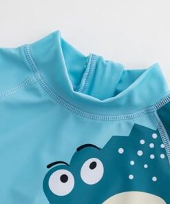 Boys Rash Guard One Piece Swimsuit Short Sleeve Sun Protection