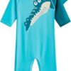 Boys Rash Guard One Piece Swimsuit Short Sleeve Sun Protection