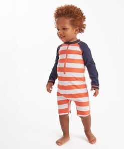 Boys Rash Guard Shirt One Piece Swimsuit Long Sleeve Sun