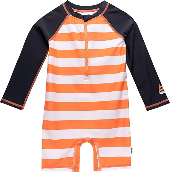 Boys Rash Guard Shirt One Piece Swimsuit Long Sleeve Sun