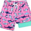 Boys Swim Trunks with Compression Liner Quick Dry