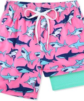 Boys Swim Trunks with Compression Liner Quick Dry